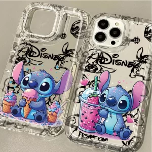 Disney Stitch Clear Phone Case for iPhone 16, 15, 14, 13, 12, 11 Pro Max 1