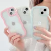 Soft Wavy Lines Candy Bumper Transparent Phone Case for iPhone 2