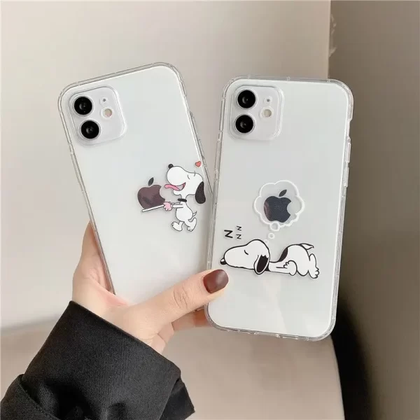 Snoopy Y2K Transparent Case for iPhone – Creative Peanut Design 1