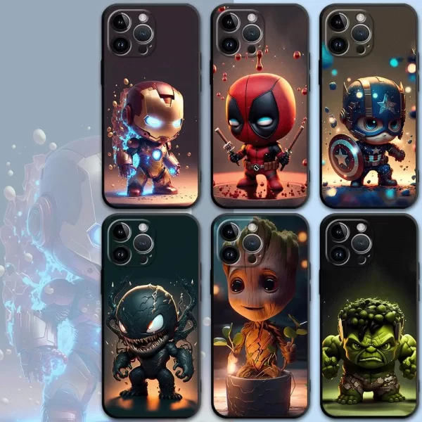 Cute Marvel Iron Man TPU Case – Soft Shockproof Cover for iPhone 1