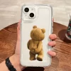 Cartoon Bear Transparent Case – Soft Shockproof Cover for iPhone 3