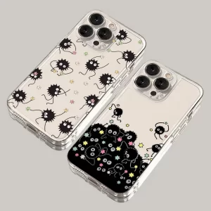 Lovely Soot Sprites Case – Transparent Cute Cover for iPhone 1