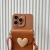 Crossbody Lanyard Necklace Card Holder Case – 3D Love Heart Cover for iPhone 4