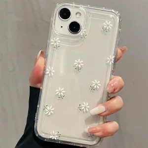 Trendy Floral Clear Case for iPhone – Soft Anti-Fall Cover 1