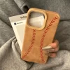 Baseball Stripe Bonded Leather Case – Shockproof Bumper Protective Cover for iPhone 2