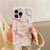 Luxury Laser Flowers Glitter Case for iPhone – Soft Silicone Shockproof Cover 5