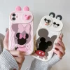 3D Ears Toy Winnie & Minnie Sliding Camera Case for iPhone 16, 15, 14, 13, 12, 11 Pro Max 6