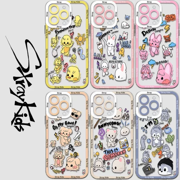 Stray Cartoon Transparent Case – Fun Kids Soft Cover for iPhone 1