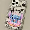 Disney Stitch Clear Phone Case for iPhone 16, 15, 14, 13, 12, 11 Pro Max 3