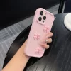 3D Cute Pink Butterfly Soft Silicone Case for iPhone 16, 15, 14, 13, 12, 11 Pro Max 3