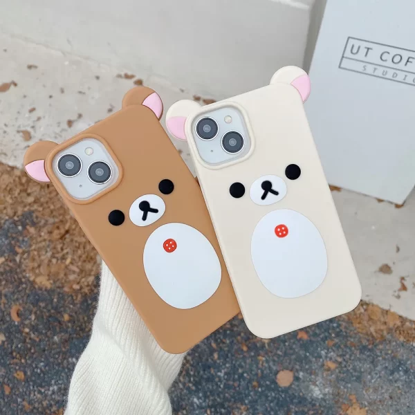 3D Rilakkuma Bear Case – Cute Soft Silicone Cover for iPhone 1