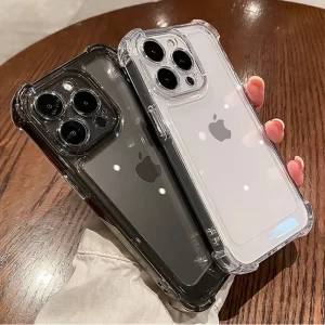 Luxury Transparent Shockproof Soft Silicone Case for iPhone 16, 15, 14, 13, 12, 11 Pro Max 1