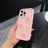 3D Cute Pink Butterfly Soft Silicone Case for iPhone 16, 15, 14, 13, 12, 11 Pro Max 2