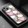 Cute Hello Kitty Matte Case – Black Soft Cover for iPhone 4