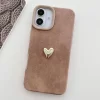 Gold Love Heart Shockproof Case for iPhone 16/15/14/13/12 Series 4