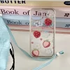 Silvery Plated Strawberry Flower Case – Y2K Stylish Cover for iPhone 3