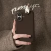 3D Lying Cat Leather Case for iPhone – Cute Cartoon Soft Cover 3