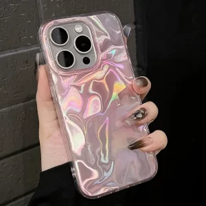 Laser Dazzling Water Ripple Case – Glitter Shockproof Soft Cover for iPhone 1