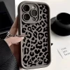 Black Leopard Print Shockproof Soft Silicone Case for iPhone 16, 15, 14, 13, 12, 11 Pro Max 2